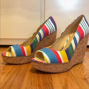 Nine West Rainbow Wedges! Only Worn Once!